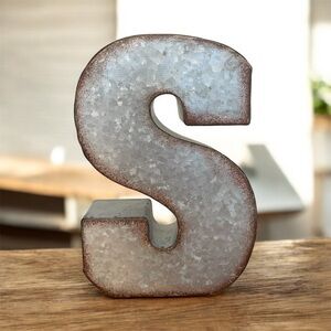 Rustic Metallic Letter S Decor